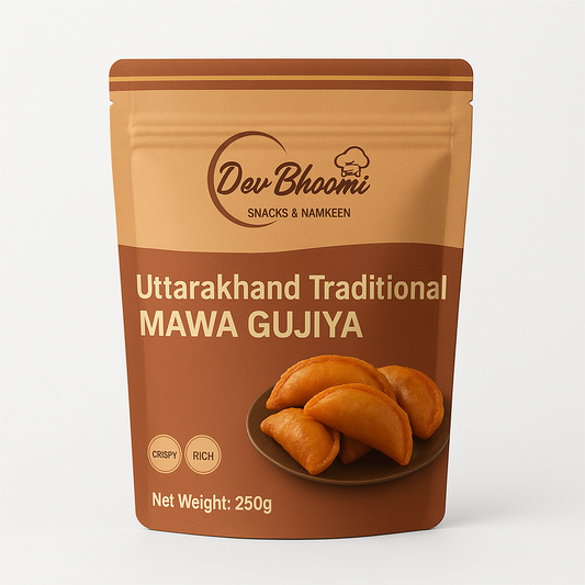 Dev Bhoomi Traditional Mawa Gujiya – Uttarakhand Special Sweet | Crispy & Rich Festival Gujiya | Pure Desi Ghee Taste | Premium Dry Fruit Filling